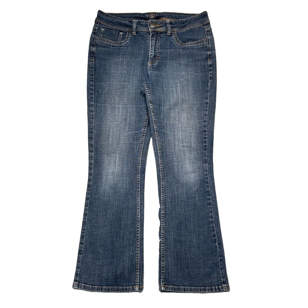 Riders High Rise Bootcut Jeans 12P (32x27.5) Blue Denim Stretch Cowgirl Womens
